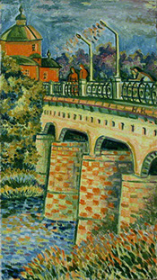 Картина Натальи Наролиной. Мост через Дон.