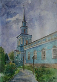 Картина Ирина Рахмановой. Дорога в храм.